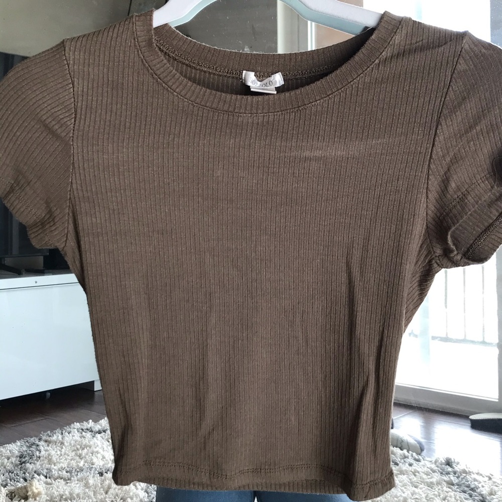 Bozzolo Forest Green Ribbed Tee